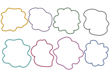 手書きうねうね丸いフレーム　くすんだ色