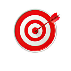 Red and white target with arrow