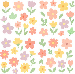 Obraz premium Pastel Flower Pattern Background Design
