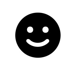 Fototapeta premium Smiley face icon black silhouette on transparent background 