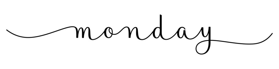 MONDAY black vector brush calligraphy banner