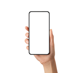 Hand holding a smartphone with a blank screen (2)