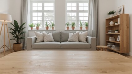 Serene Living Room with Natural Light and Minimalist Decor