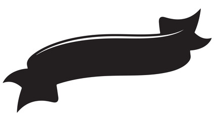 Black Vintage Ribbon Banner, Vector Illustration Design Element