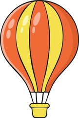 A vibrant illustration of a hot air balloon, ready for flight.