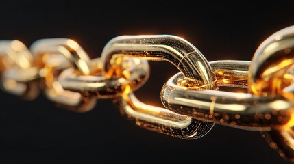 Golden chain link detail
