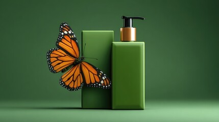 Butterfly beauty product presentation