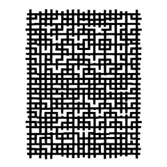 Fototapeta premium A dense grid of black lines forming an intricate maze like pattern on a white background creating a complex design