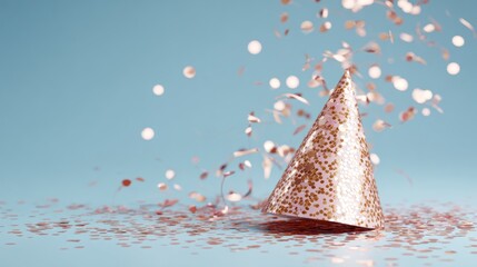 Festive party hat with confetti