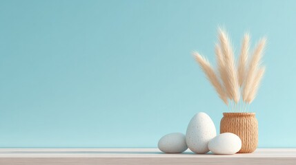 Fototapeta premium minimalistic photo of serene outdoor scene for sukkot with subtle festive elements showcasing clean lines and natural