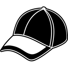Cap illustration – minimal black vector art