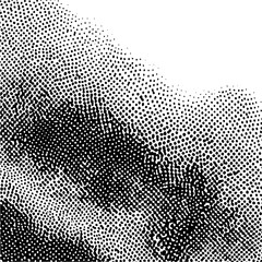Black and white halftone pattern with varying dot densities creating a textured visual effect on paper