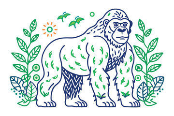 Obraz premium Beautiful Gorilla with white background