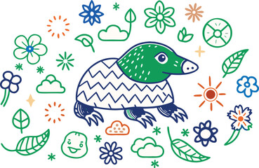 Beautiful Mole with white background