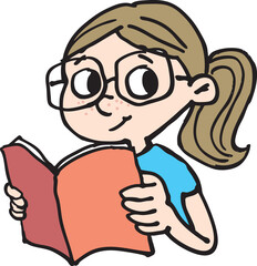 girl with glasses holds a book in her hand2