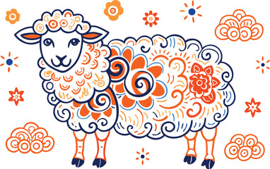 vector illustration of a sheep