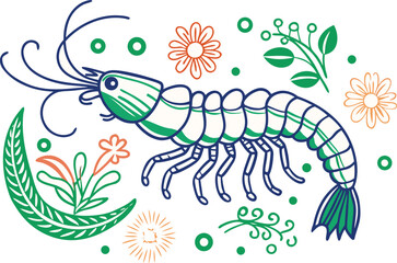 Beautiful Shrimp with white background
