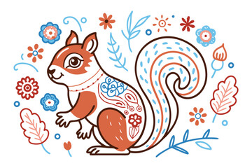 Beautiful Squirrel with white background