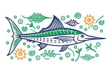vector illustration of a fish