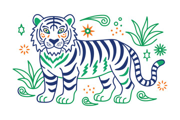tiger on a white background