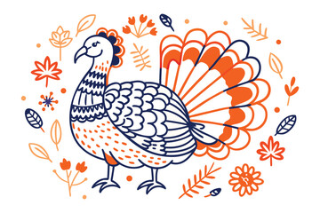 vector illustration of a turkey