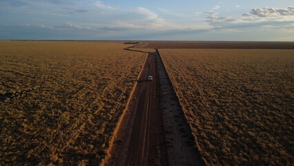 Sunset over a farm in Australia during working holiday visa