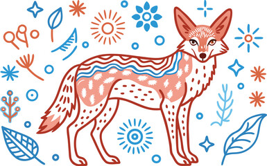 Beautiful Jackal with white background
