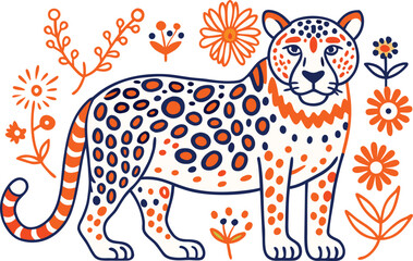 vector illustration of a tiger