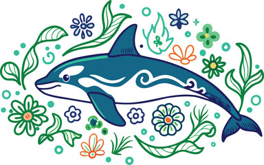 vector illustration of a dolphin