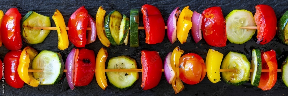 Poster these veggie skewers are the perfect addition to any bbq adding a splash of color and flavor to your