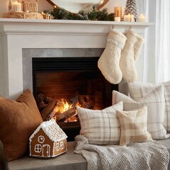 Cozy fireplace with crackling logs 3