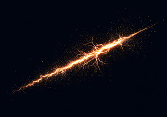 Vibrant orange electrical discharge crackles across a dark background with sparks