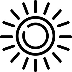 Minimalistic Modern Rounded Outline Sunbaths Icon