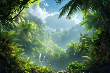 Jungle Tropical Landscape Background
