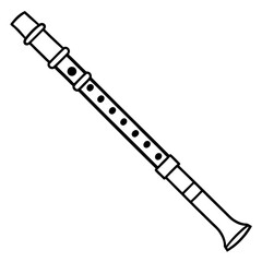 Flute line art vector