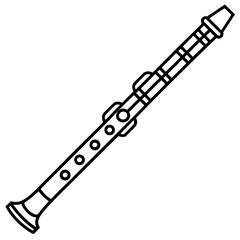 Flute line art vector