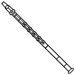 Flute line art vector