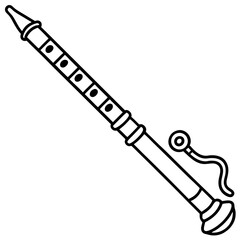 Flute line art vector