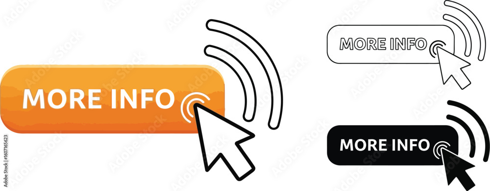 Fototapete more info button click vector illustration for website design and user interface ui