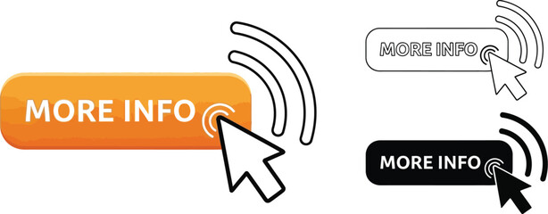 More info button click vector illustration for website design and user interface ui