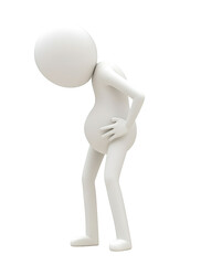 3D illustration of a person with back pain