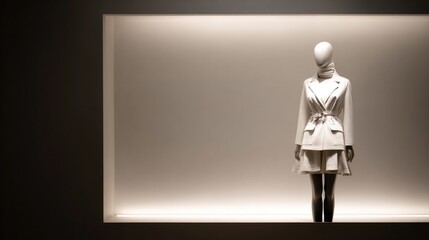 Fototapeta premium captivating shot of mannequin wearing unique stylish outfit in minimalistic setting