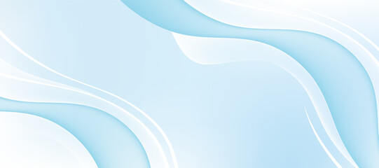 Elegant Light Blue Abstract Wave Background. Modern green turquoise and blue gradient wave curve shape design.