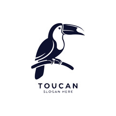 Toucan flat style vector logo template
