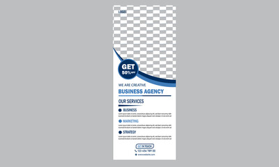 corporate minimal business rollup banner design template 