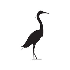 Fototapeta premium Great white egret silhouette vector flat icon illustration design.on white background