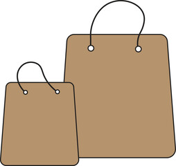 Brown-colored Twin Shopping carry bags 