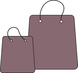 Soft Purple-colored Twin Shopping carry bags 