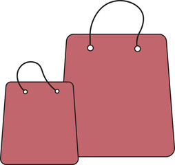 Pink-colored Twin Shopping carry bags 