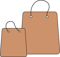 Beige-colored Twin Shopping carry bags 